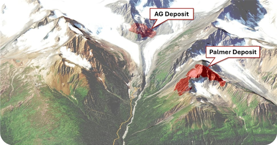 AG Deposit and Palmer Deposit map